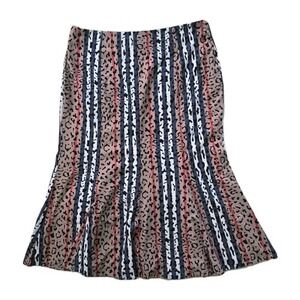 Jalissa By Egreis Skirt sz XL Leopard Print Midi Swing Highwaisted Lined NWT Tan